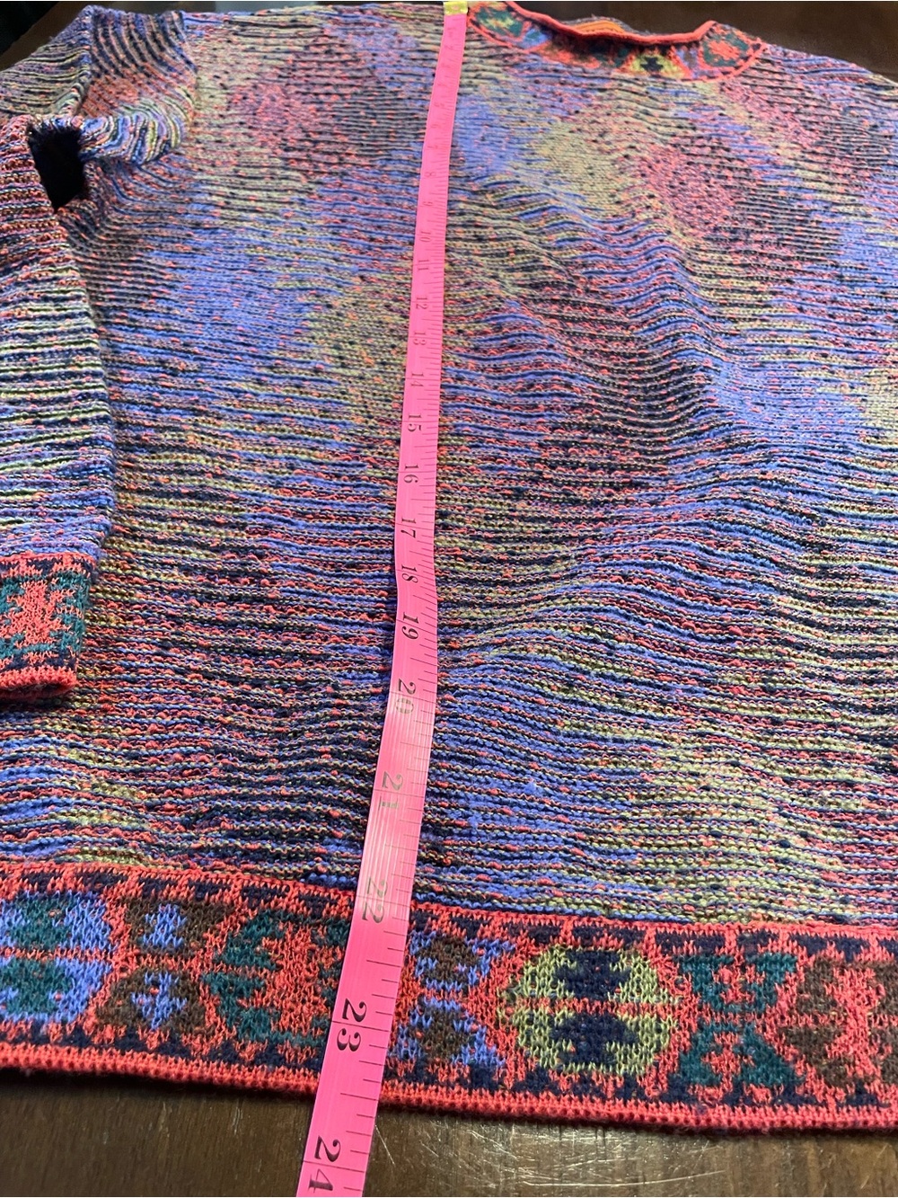 Missoni Vintage Geometric Multicolor Knit Wool Crewneck Pullover Sweater S/M - Picture 6 of 7
